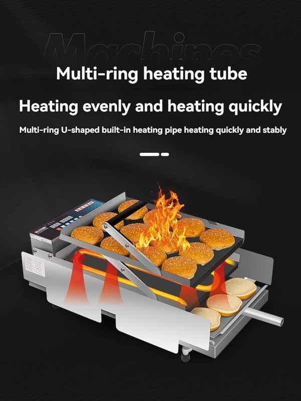 Hamburger Machine Double-Layer Automatic Temperature Control Hamburger Grill gallery