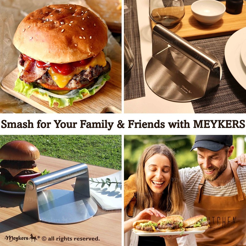 Meykers Burger Smasher 6.3" Smash Press Round | & 100 Papers gallery