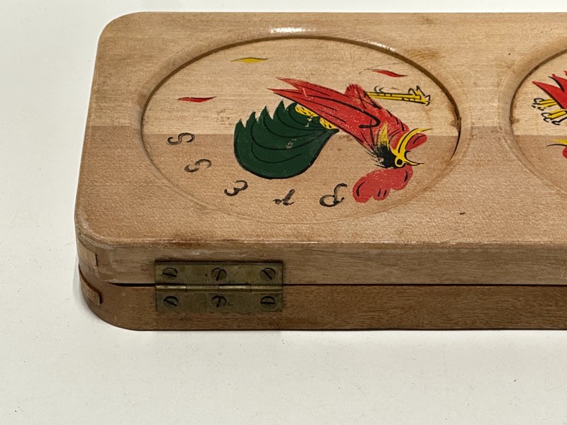 Vintage Hand painted ROOSTER & Duck Japan Hamburger Press Kitchen Decor lot of 2 gallery