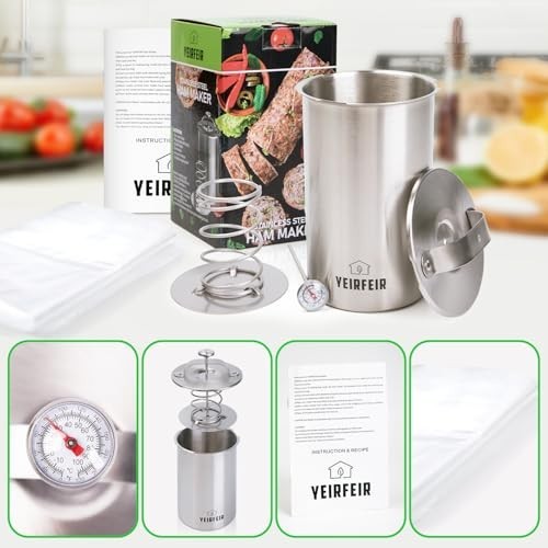 Stainless Steel Meat Press for Deli & Lunch Meats - Cooking Kit with Thermometer gallery