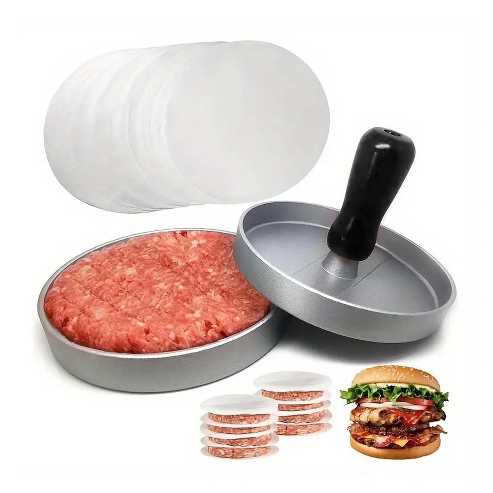 100 PCS Papers Aluminum Burger Press Hamburger Patty Maker NonStick Mold