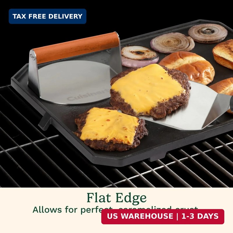 Cuisinart 6" Stainless Steel Smashed Burger Press, Juicy and Crispy Burgers for gallery
