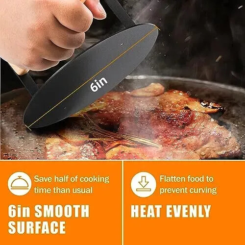 Burger Press 6 inch, Round Burger Smasher Grill Press for Griddle Bacon gallery