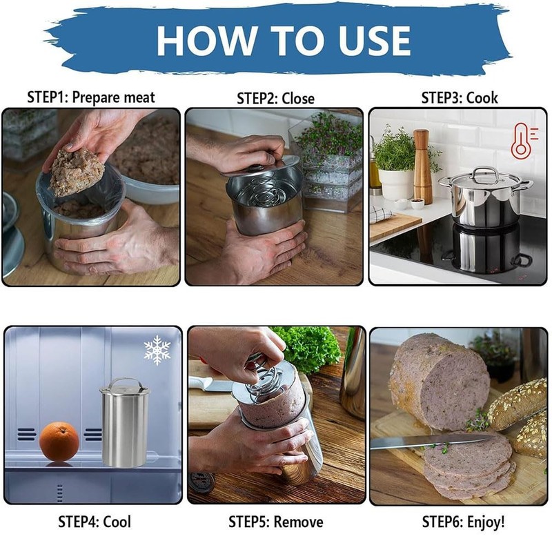 Stainless Steel Ham Maker Meat Press with Thermometer,Homemade Lunch Meat Mak... gallery
