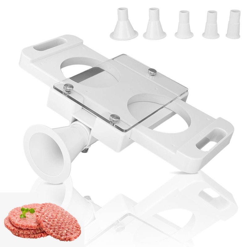 Auto Hamburger Patty Maker - 5 Adapter Tubes, Homemade Burger Press & Sausage Fi gallery