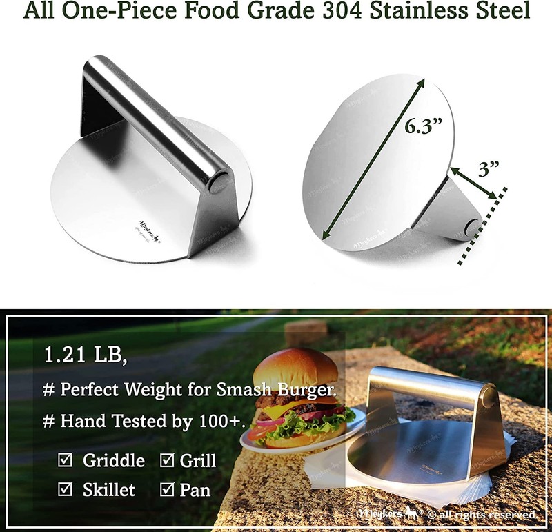 Meykers Smash Burger Press 6.3” Smasher | for Round | Only gallery