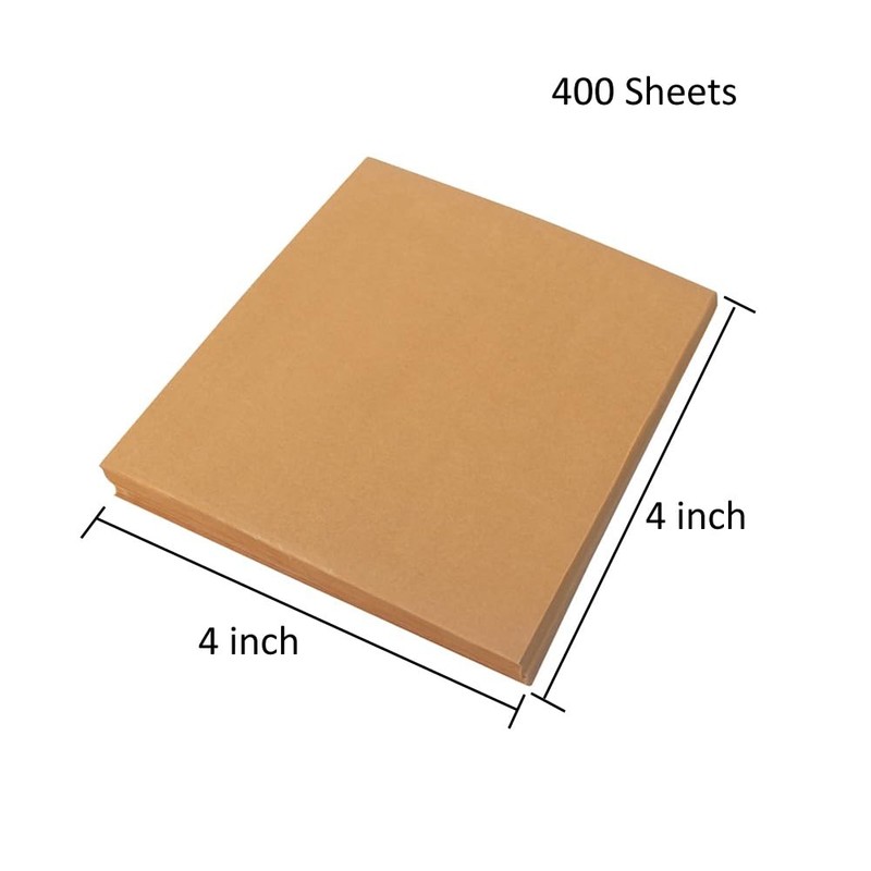 400 Sheets Disposable Parchment Paper Baking 4 x 4 Inch, Brown gallery