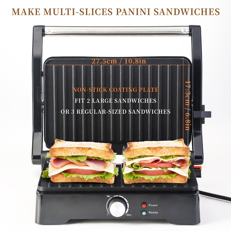 Panini Press Grill Sandwich Maker, Large Electric 3 in 1 Panini Sandwich Make... gallery