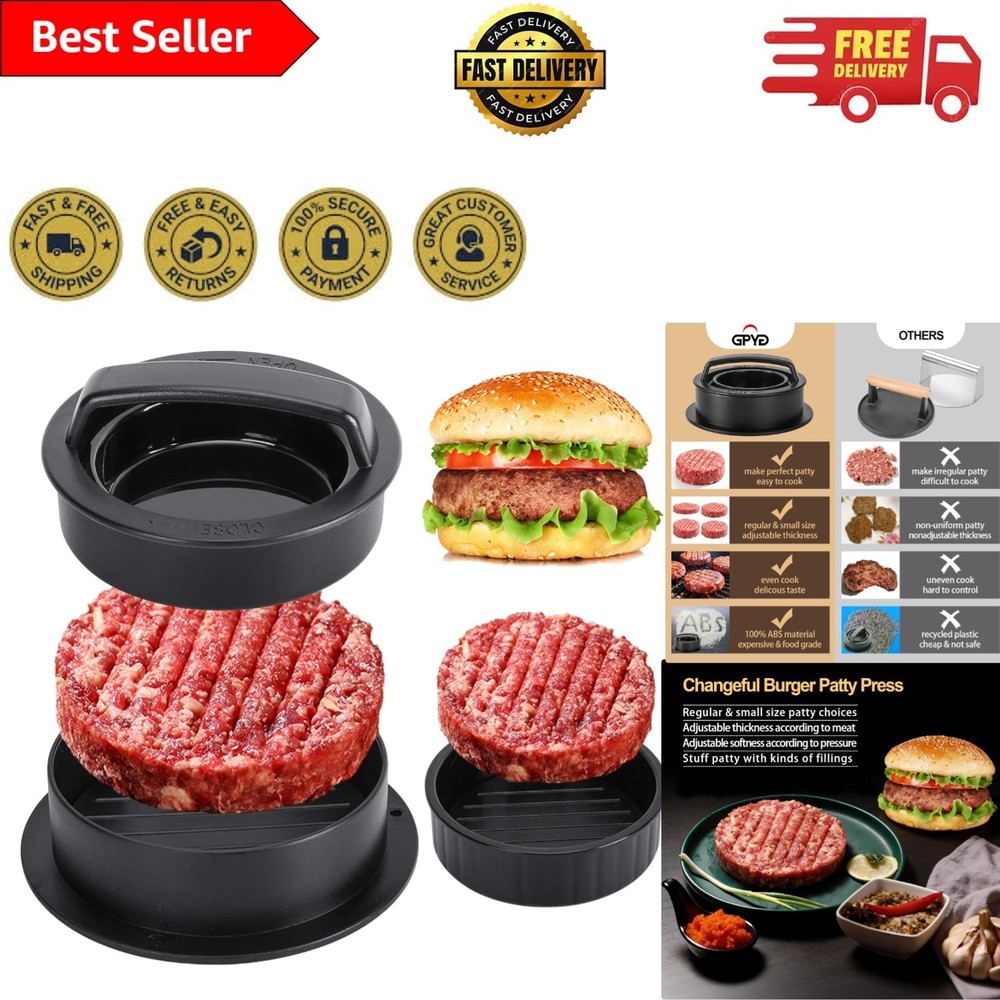 Durable Hamburger Patty Maker with 100 Parchment Papers – Effortless Grilling