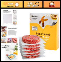1000 Non-Stick Parchment Paper Squares 5.5″x5.5″ for Burger Patties, Freezing &