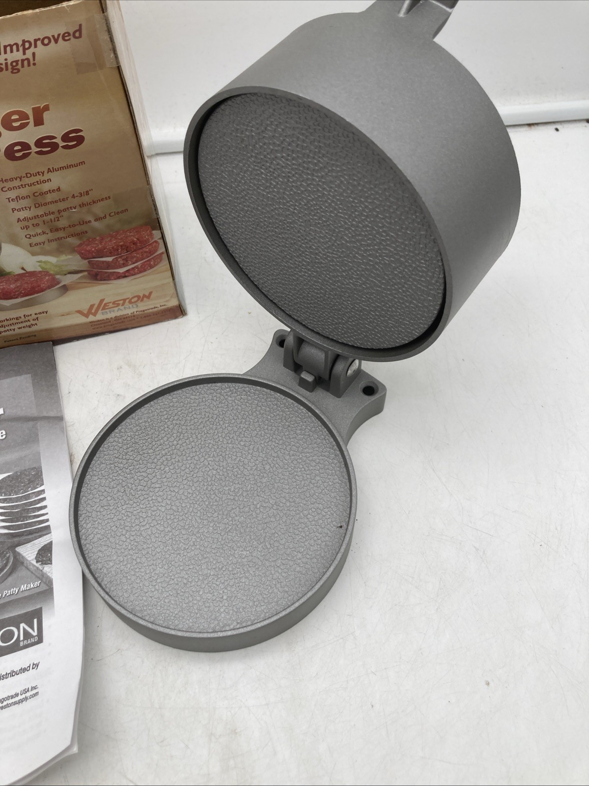 Unused Weston Teflon Coated Non Stick Single 4.375” Hamburger Aluminum Press gallery