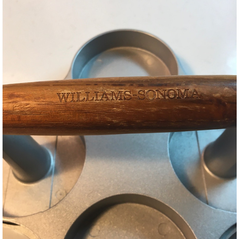 Williams Sonoma Hamburger Hand Press Mini Slider 4 2oz Patties Aluminum Teak gallery
