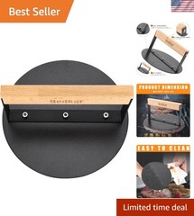 Versatile 6″ Grill Press with Wood Handle – Ideal for Meat and Sandwiches