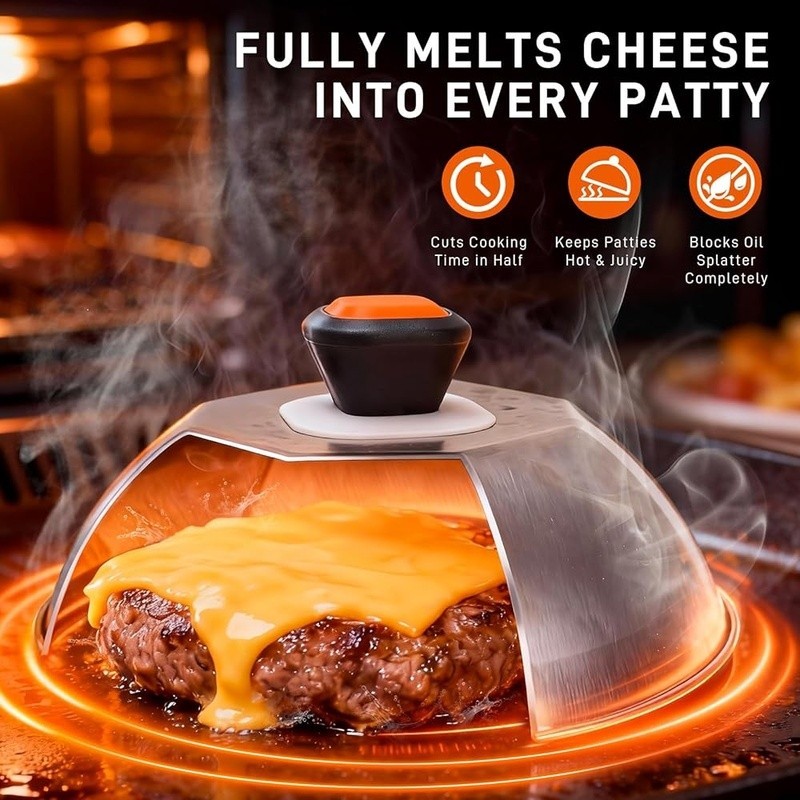 Heavy Duty Burger Press W/ Fast-Melting Dome & Versatile Grill Spatula Set New gallery