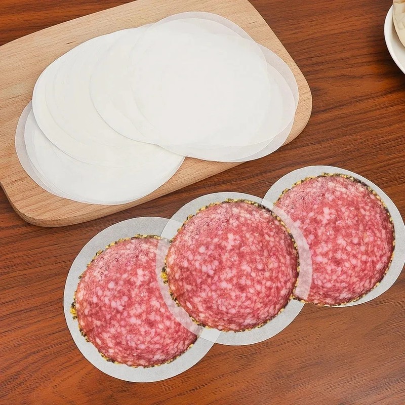Hamburger Patty Pads 100pcs Disposable 11cm Round Food Paper Non-stick Oil New gallery