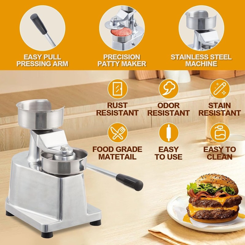 Commercial Burger Patty Maker, Hamburger Press 4"/5"/6" for Food Service gallery