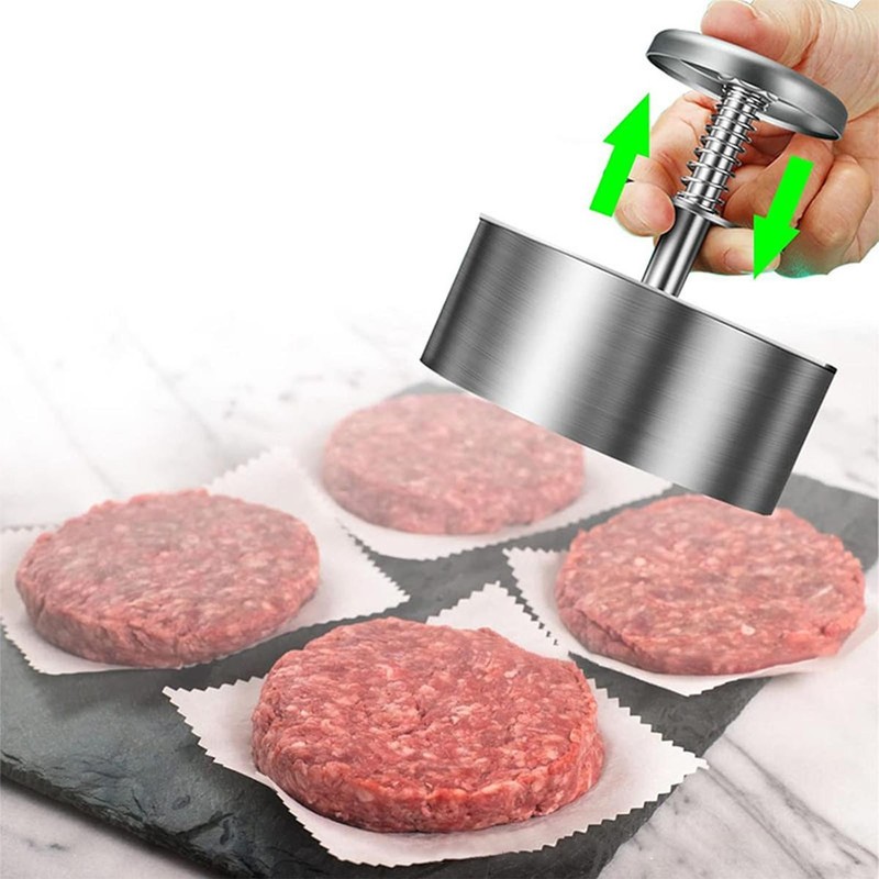 Manual Burger Patty Press Stainless Steel for DIY Juicy Meat Patties at Home gallery