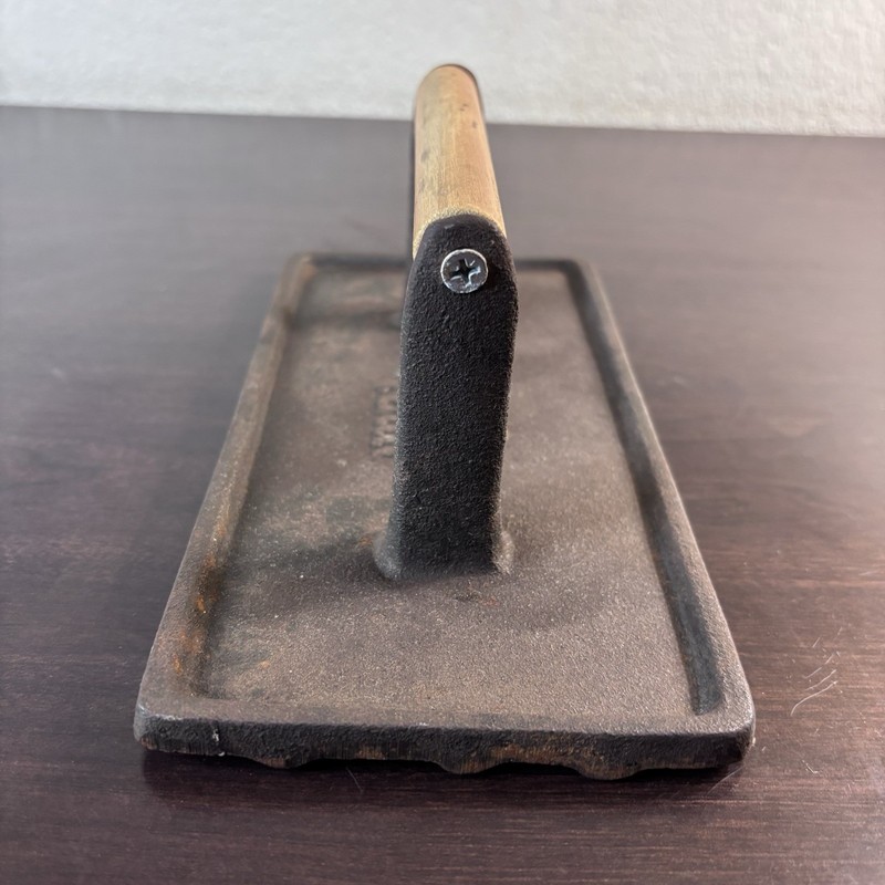 Palm Restaurant Cast Iron 8 3/4” Stovetop/Grill Press With Wooden Handle gallery