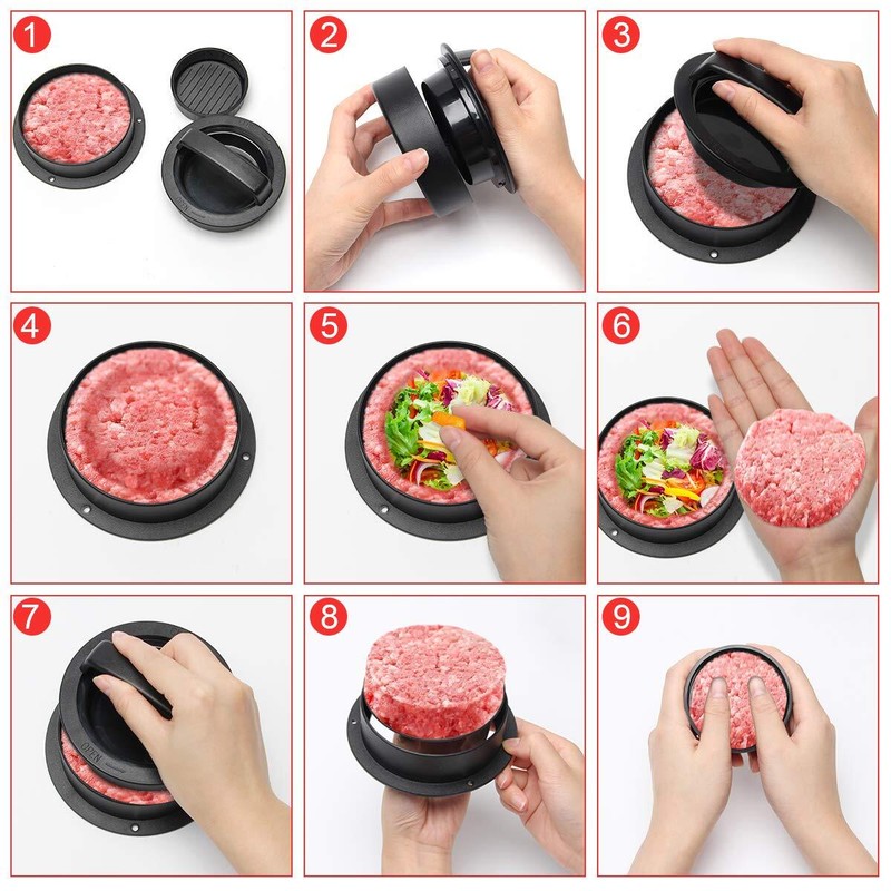 3 in 1 Burger Press Kit Includes Patty Maker and Hamburger Paper Ideal for BBQ gallery