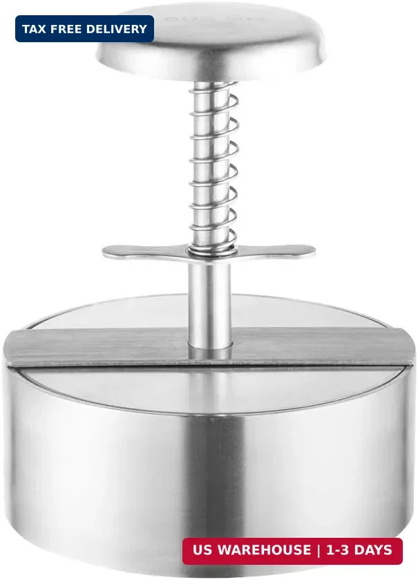 Brigii 304 Stainless Steel Burger Press - 4.5" Hamburger Patty Maker, Heavy Duty