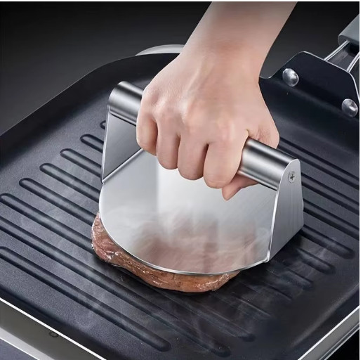 Stainless Steel Burger Press Heavy Duty Non Stick Meat Bacon Smasher