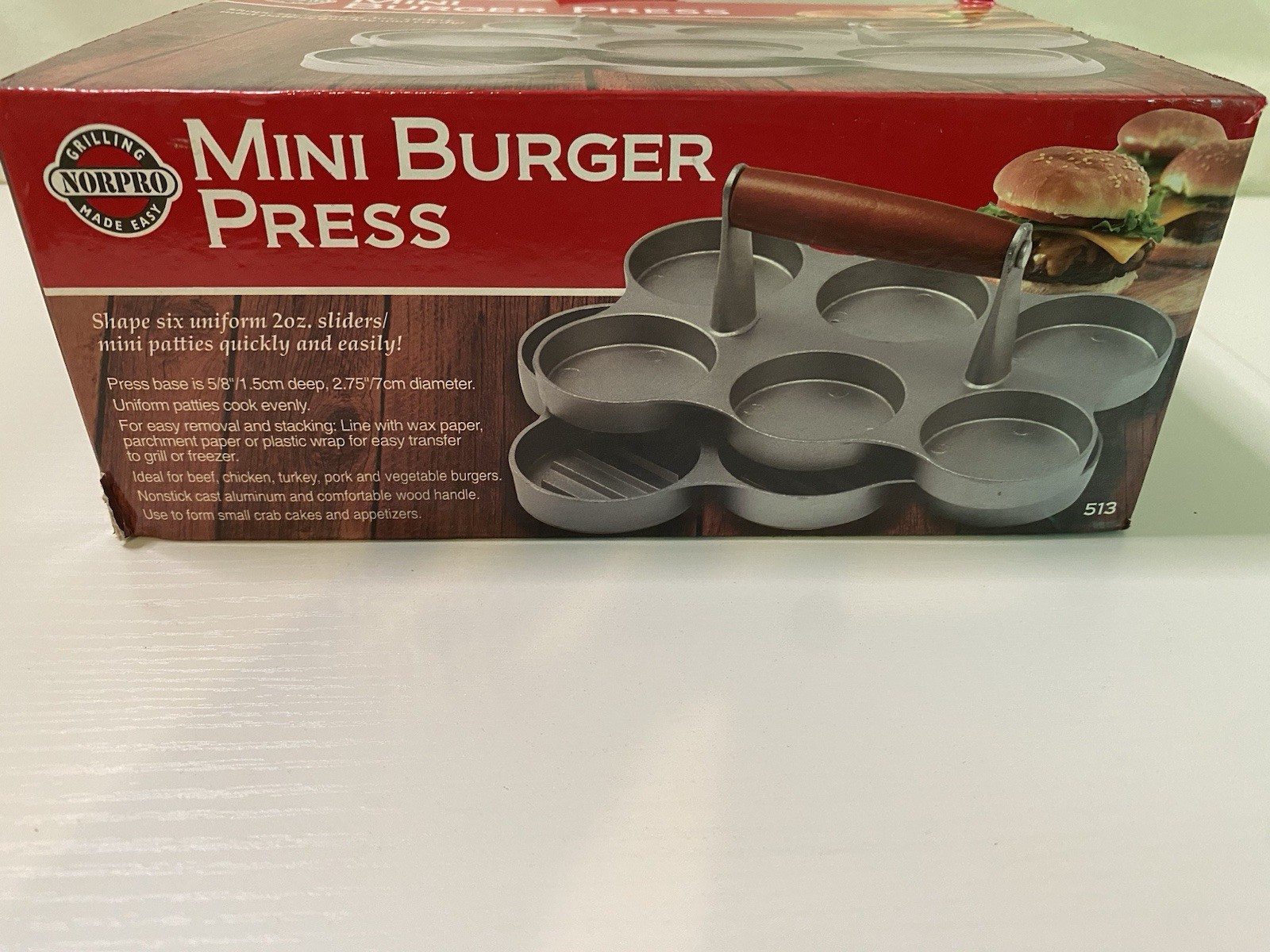 Norpro 6 Cavity Cast Aluminum 2 oz Mini Burger Press gallery