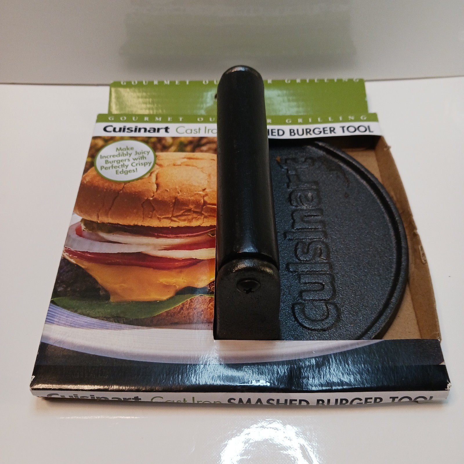 Cuisinart 6" Round Cast Iron Burger Smasher Press **NEW** gallery
