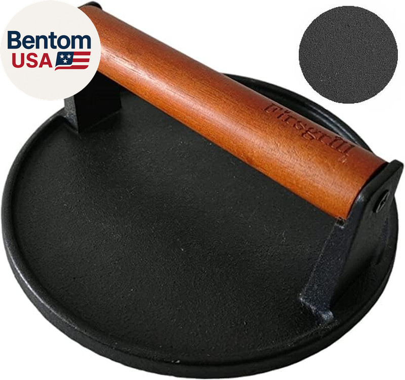 Burger Press 7.08" round & 8.3”X4.3”Rectangle Heavy-Duty Cast Iron Smash Meat St gallery