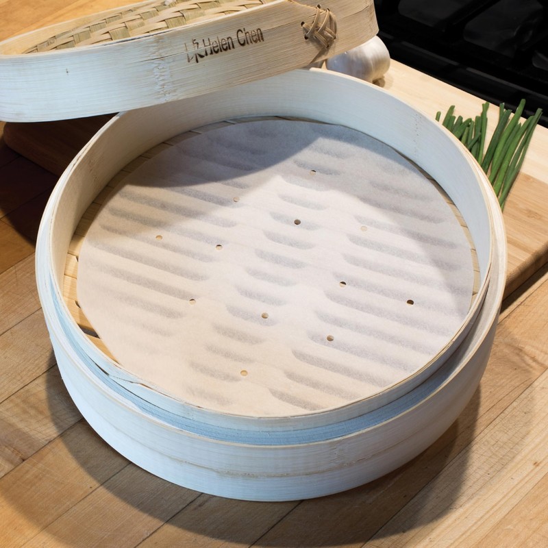 Helen’s Asian Kitchen Steamer Parchment Liners, For Set of 20, Paper, White gallery