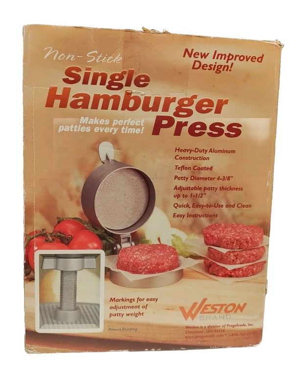 Weston Single Hamburger Press 4-3/8" Diameter Adjustable Patty Thickness gallery