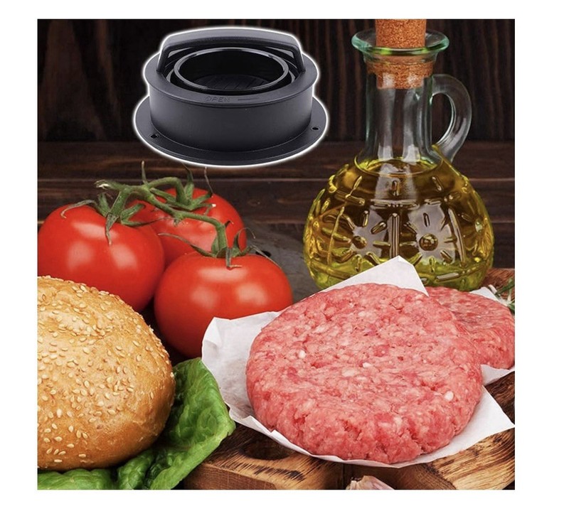Burger Press Non Stick 3 In 1 Patty Maker & 9 Slider Storage Bags 7” x 3” gallery