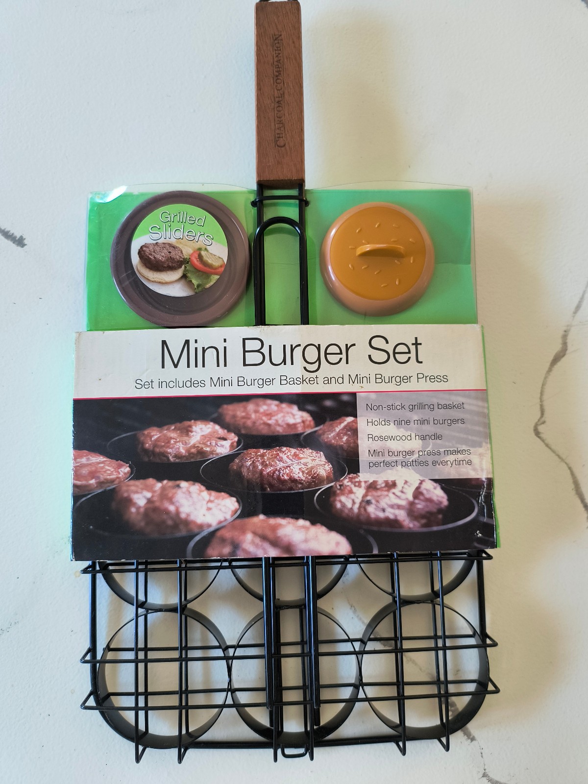 Charcoal Companion Grilled Sliders Mini Burger Set NOS gallery