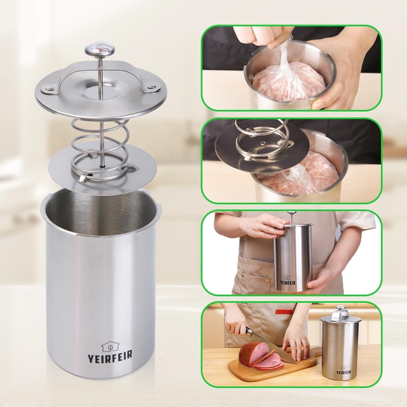 YEIRFEIR Ham Press for Deli Meats Make Your Own Healthy Homemade Ham Maker wi... gallery