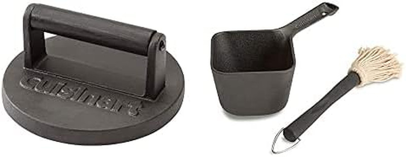 Burger Press Bundle - Cast Iron Smashed Burger Press & Cast Iron Grilling Bastin gallery
