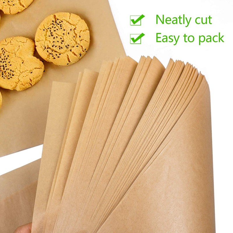 QYH 100 Pcs Parchment Paper Sheets for Baking, 8x12 100 Pack-8"x12", Brown gallery