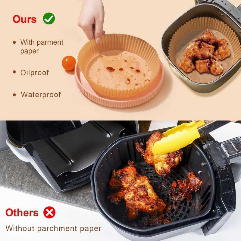 Air Fryer Liners Disposable, 100PCS Non-stick Disposable 6.3in-Round-100pcs gallery
