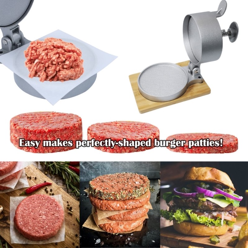 Spring Filled Hamburger Maker Tool Nonstick Face Quick Tidying For Beef Chicken gallery