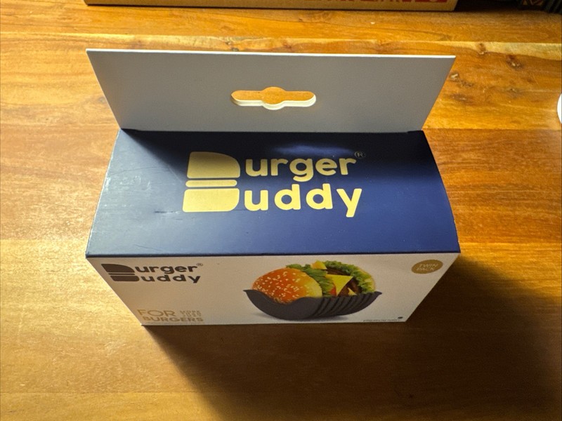 Twin Pack - Burger Buddy - Hamburger Holder - Silicone Shell Grey - New In Box gallery