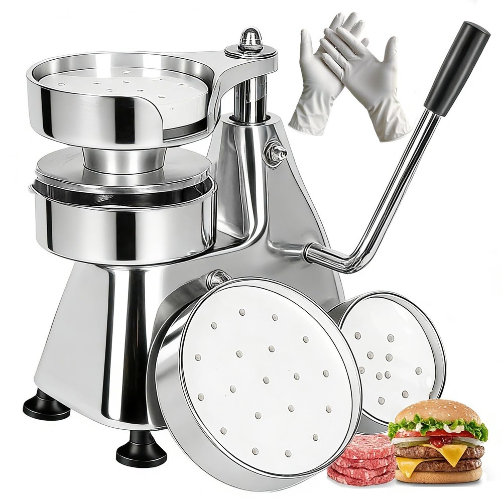 3-In-1 Commercial Burger Patty Maker Press 4/5/6 Inch 1200 PCS Papers