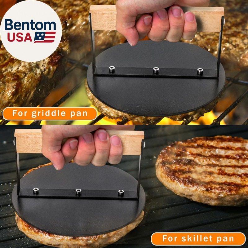 Smash Burger Press 6 Inch, round Burger Smasher Grill Press for Griddle Bacon Pr gallery