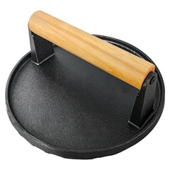 Smash Burger Press 6.9″ Round, 2.2 lb Heavy-Duty Cast Iron Hamburger Smasher …