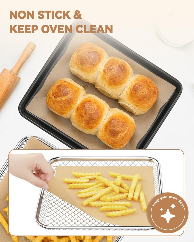 125PCs Air Fryer For Chefman 12QT Oven, Unbleached Parchment Paper gallery