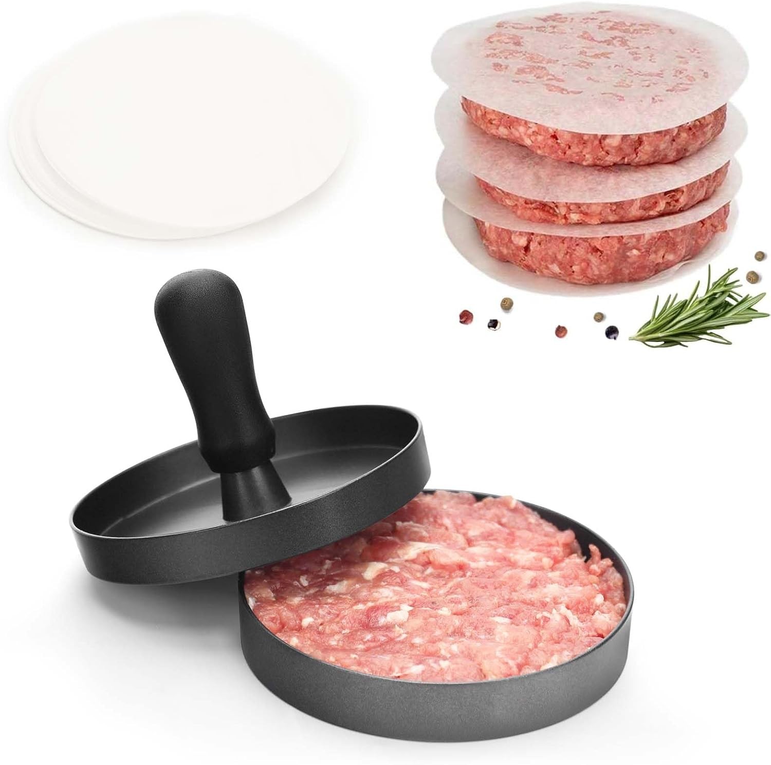 Burger Press 200 Patty Papers Aluminum Burger Press Patty Maker Meat Beef Cheese gallery