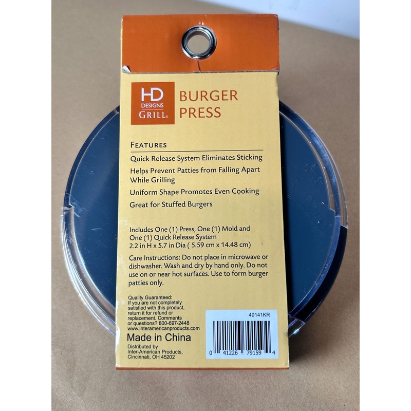 HD Designs Grill Burger Press 3-Piece Set Quick Release Gray 40141KR gallery