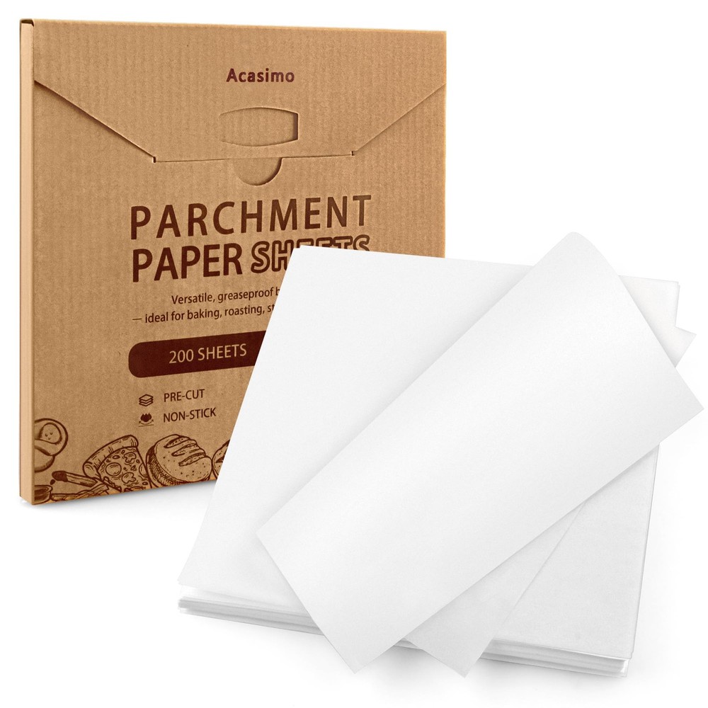 200PCS Parchment Paper Sheets, 10x10in, Squares Baking 10x10 in, White