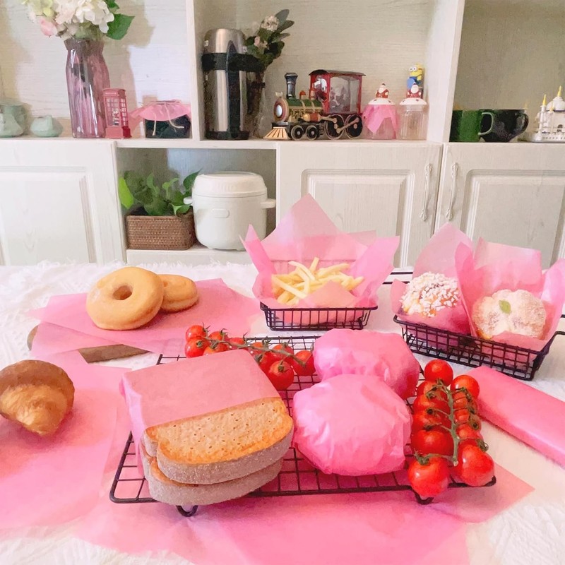 150 Sheets 8.6 x 9.8 in Deli Paper Sandwich Dry Wax 25*22, Pink gallery
