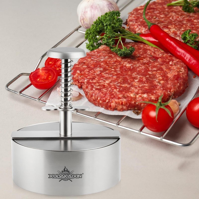 Hamburger press patty maker,304 Stainless Steel Burger Press, Non-Stick Patty... gallery