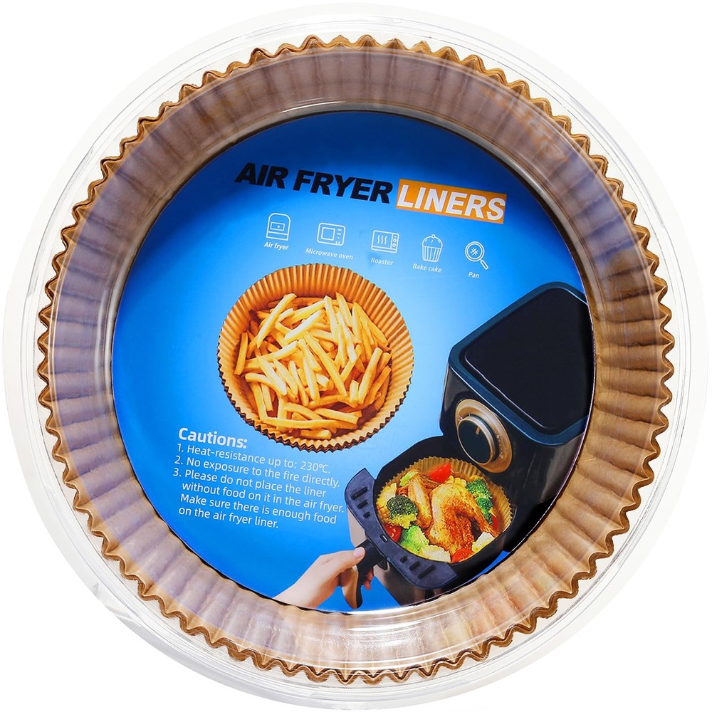 PEETOGER 200PCS Air Fryer Liners Disposable, 6.5inch-200pcs, Paper-Round
