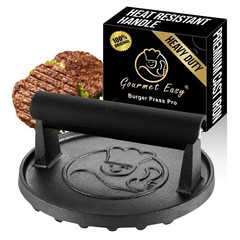 Burger Press for Griddle, 2 lb Heavy Duty Burger Smasher Tool with HeatRe