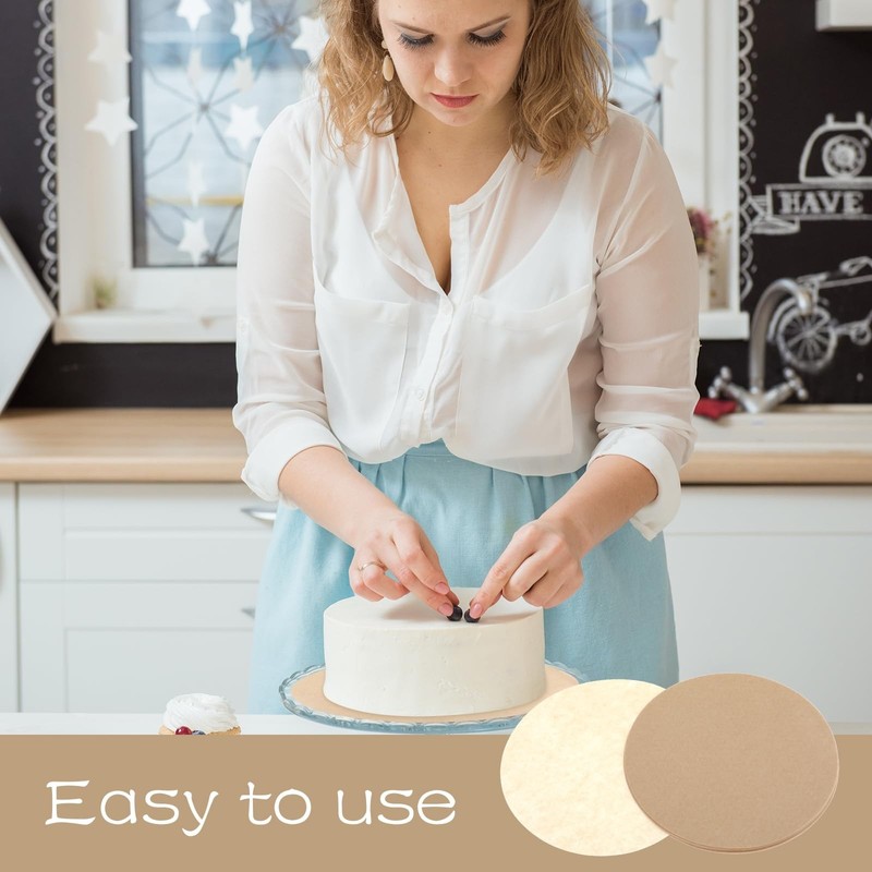 150 Sheets Round Baking Parchment Paper, 6, 8, 10 Inch Parchment Paper for Ca... gallery